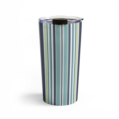 Sheila Wenzel-Ganny Lavender Mint Blue Stripes Travel Mug