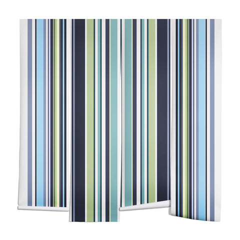 Sheila Wenzel-Ganny Lavender Mint Blue Stripes Wall Mural