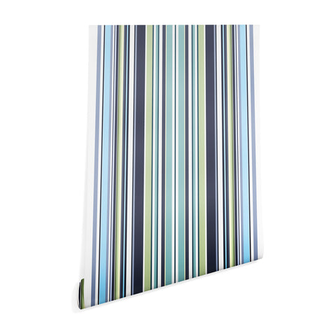 Sheila Wenzel-Ganny Lavender Mint Blue Stripes Wallpaper
