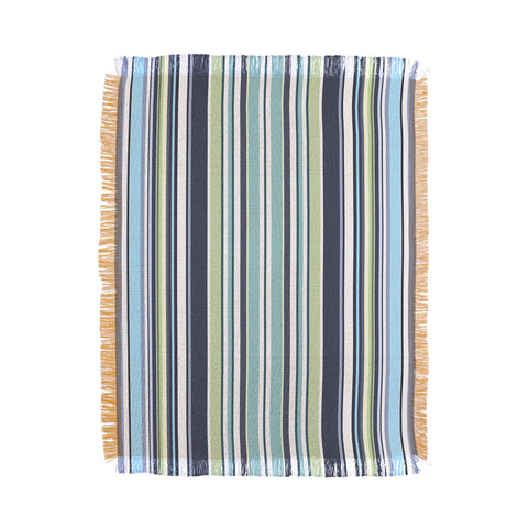 Sheila Wenzel-Ganny Lavender Mint Blue Stripes Throw Blanket