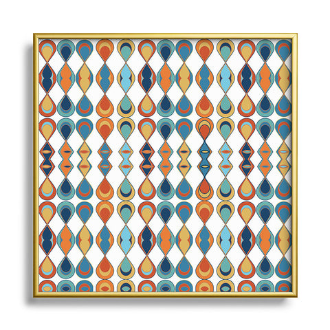 Sheila Wenzel-Ganny Mid Century Lava Drops Metal Square Framed Art Print
