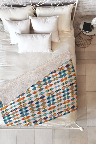 Sheila Wenzel-Ganny Mid Century Lava Drops Fleece Throw Blanket