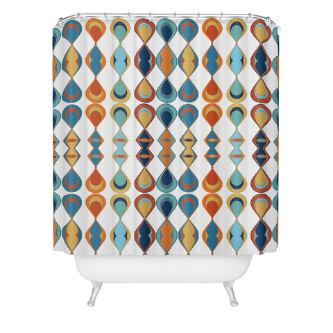 Sheila Wenzel-Ganny Mid Century Lava Drops Shower Curtain