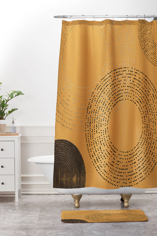 Sheila Wenzel-Ganny Mid Century Melody Shower Curtain And Mat