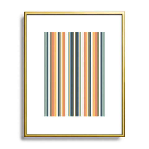 Sheila Wenzel-Ganny Mid Century Stripes Metal Framed Art Print