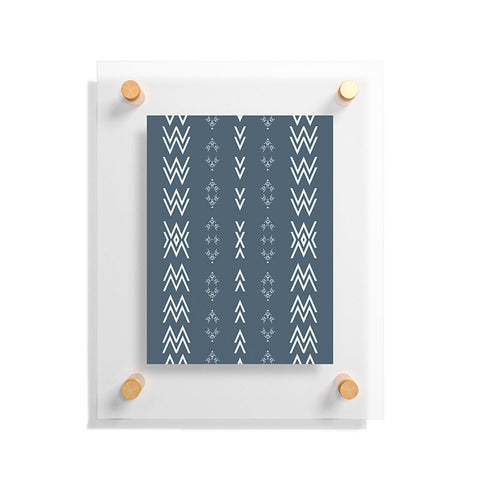 Sheila Wenzel-Ganny Minimal Blue Tribal Mudcloth Floating Acrylic Print