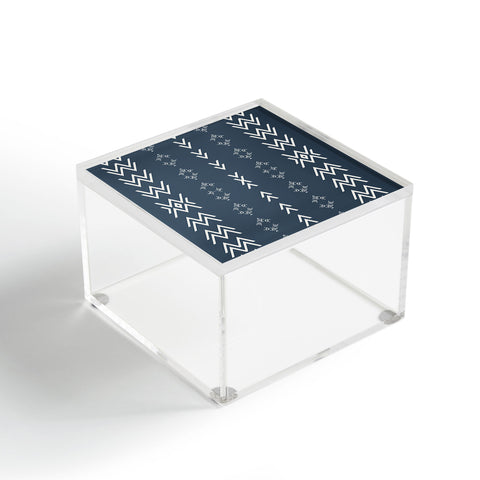 Sheila Wenzel-Ganny Minimal Blue Tribal Mudcloth Acrylic Box