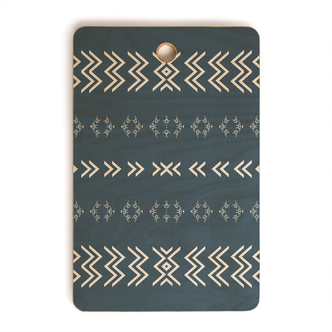 Sheila Wenzel-Ganny Minimal Blue Tribal Mudcloth Cutting Board Rectangle