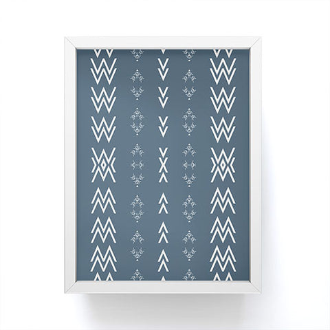 Sheila Wenzel-Ganny Minimal Blue Tribal Mudcloth Framed Mini Art Print