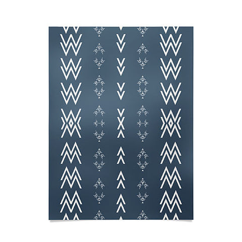 Sheila Wenzel-Ganny Minimal Blue Tribal Mudcloth Poster