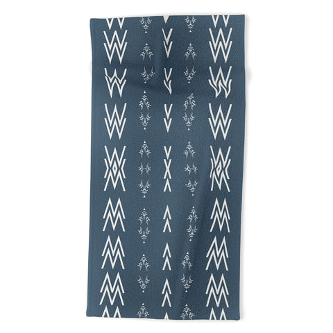 Sheila Wenzel-Ganny Minimal Blue Tribal Mudcloth Beach Towel