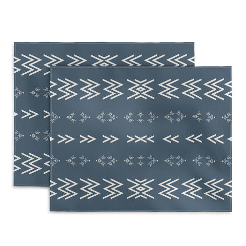 Sheila Wenzel-Ganny Minimal Blue Tribal Mudcloth Placemat
