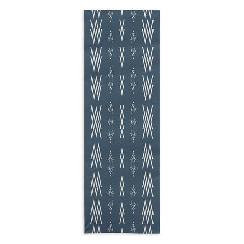 Sheila Wenzel-Ganny Minimal Blue Tribal Mudcloth Yoga Towel