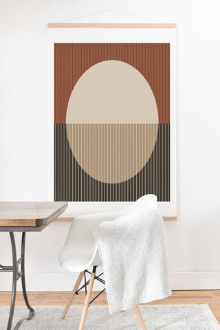 Sheila Wenzel-Ganny Minimal Neutral Line Geo Art Print And Hanger