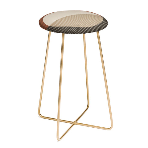 Sheila Wenzel-Ganny Minimal Neutral Line Geo Counter Stool