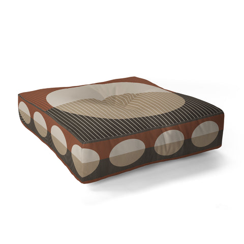 Sheila Wenzel-Ganny Minimal Neutral Line Geo Floor Pillow Square