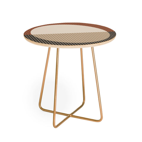 Sheila Wenzel-Ganny Minimal Neutral Line Geo Round Side Table