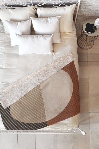 Sheila Wenzel-Ganny Minimal Neutral Line Geo Fleece Throw Blanket