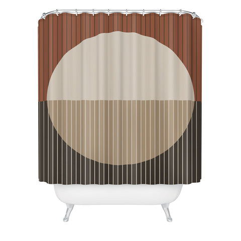 Sheila Wenzel-Ganny Minimal Neutral Line Geo Shower Curtain