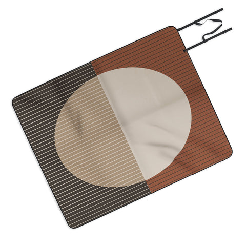 Sheila Wenzel-Ganny Minimal Neutral Line Geo Picnic Blanket