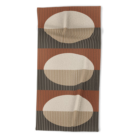 Sheila Wenzel-Ganny Minimal Neutral Line Geo Beach Towel