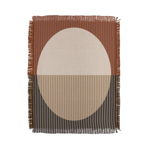 Sheila Wenzel-Ganny Minimal Neutral Line Geo Throw Blanket