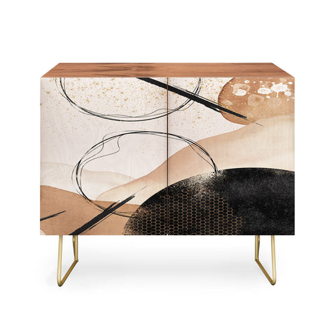 Sheila Wenzel-Ganny Minimalist Black Gold Credenza