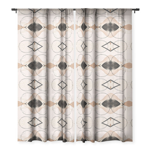 Sheila Wenzel-Ganny Minimalist Black Gold Sheer Window Curtain