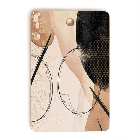 Sheila Wenzel-Ganny Minimalist Black Gold Cutting Board Rectangle