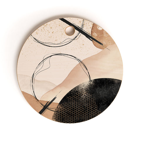 Sheila Wenzel-Ganny Minimalist Black Gold Cutting Board Round
