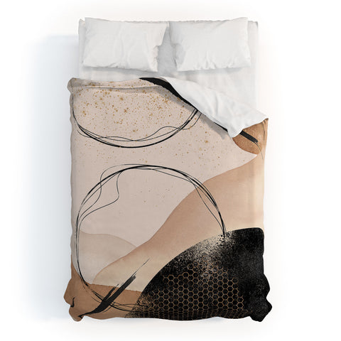 Sheila Wenzel-Ganny Minimalist Black Gold Duvet Cover