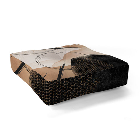 Sheila Wenzel-Ganny Minimalist Black Gold Floor Pillow Square