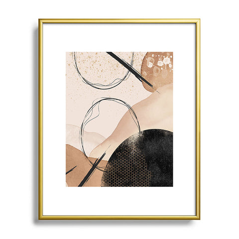 Sheila Wenzel-Ganny Minimalist Black Gold Metal Framed Art Print