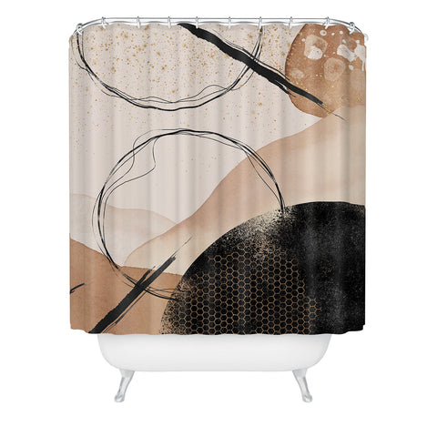 Sheila Wenzel-Ganny Minimalist Black Gold Shower Curtain