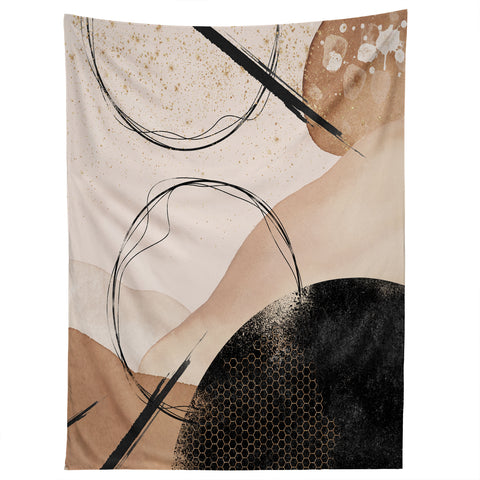 Sheila Wenzel-Ganny Minimalist Black Gold Tapestry