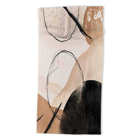 Sheila Wenzel-Ganny Minimalist Black Gold Beach Towel