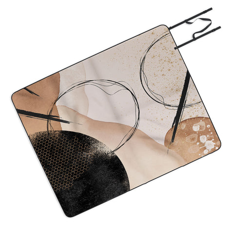 Sheila Wenzel-Ganny Minimalist Black Gold Picnic Blanket