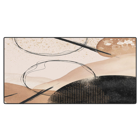 Sheila Wenzel-Ganny Minimalist Black Gold Desk Mat