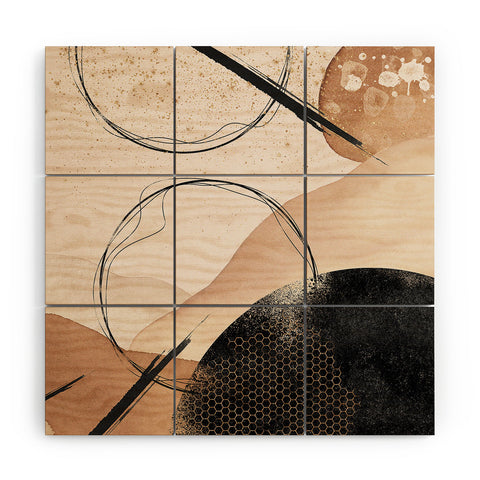 Sheila Wenzel-Ganny Minimalist Black Gold Wood Wall Mural