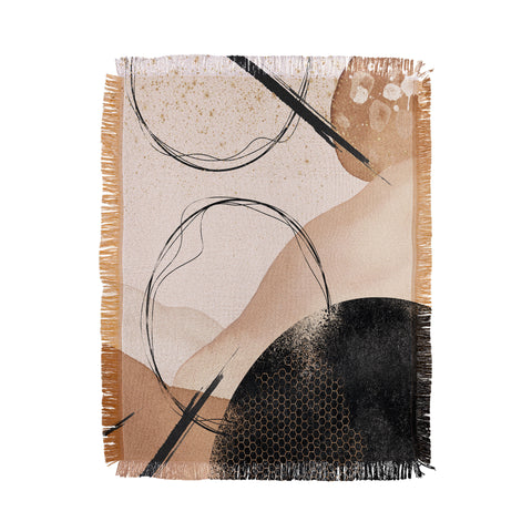 Sheila Wenzel-Ganny Minimalist Black Gold Throw Blanket