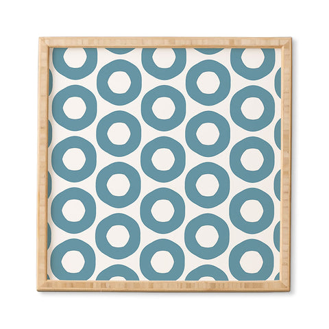 Sheila Wenzel-Ganny Minimalist Blue Grey Dots Framed Wall Art