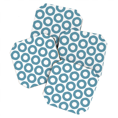 Sheila Wenzel-Ganny Minimalist Blue Grey Dots Coaster Set