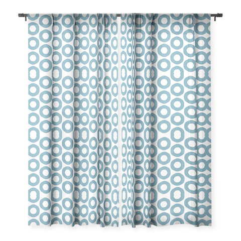 Sheila Wenzel-Ganny Minimalist Blue Grey Dots Sheer Window Curtain
