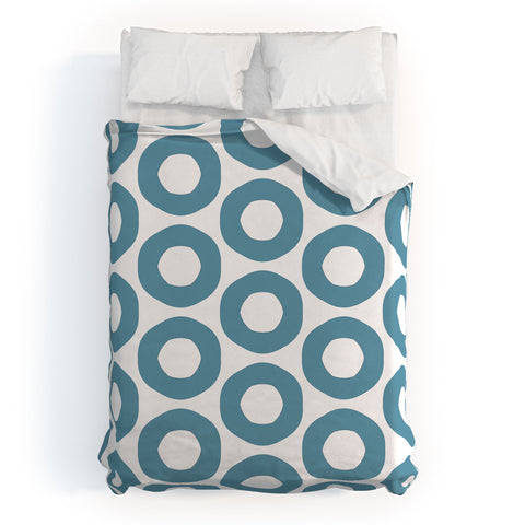 Sheila Wenzel-Ganny Minimalist Blue Grey Dots Duvet Cover