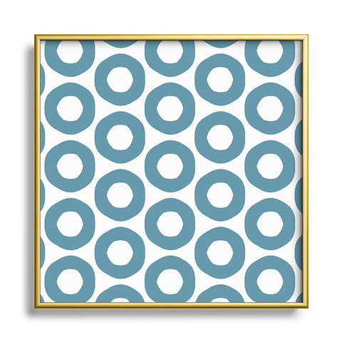 Sheila Wenzel-Ganny Minimalist Blue Grey Dots Metal Square Framed Art Print