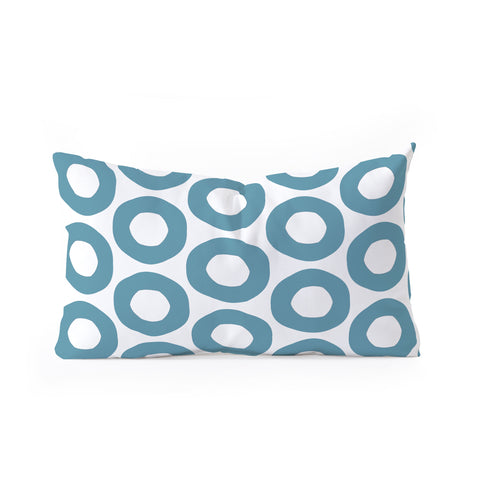 Sheila Wenzel-Ganny Minimalist Blue Grey Dots Oblong Throw Pillow