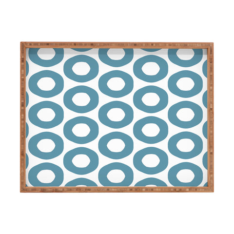 Sheila Wenzel-Ganny Minimalist Blue Grey Dots Rectangular Tray