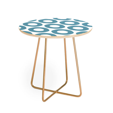 Sheila Wenzel-Ganny Minimalist Blue Grey Dots Round Side Table