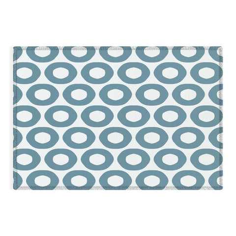 Sheila Wenzel-Ganny Minimalist Blue Grey Dots Outdoor Rug