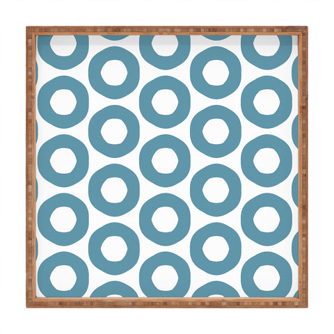 Sheila Wenzel-Ganny Minimalist Blue Grey Dots Square Tray